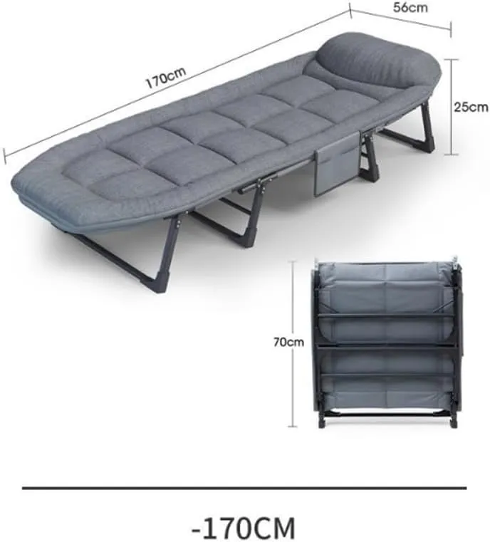 Multi-Functional Heavy Duty Camping Cot - 450lbs Capacity with Built-in Cushion and Pillow, Portable for Indoor and Outdoor Use (170CM)