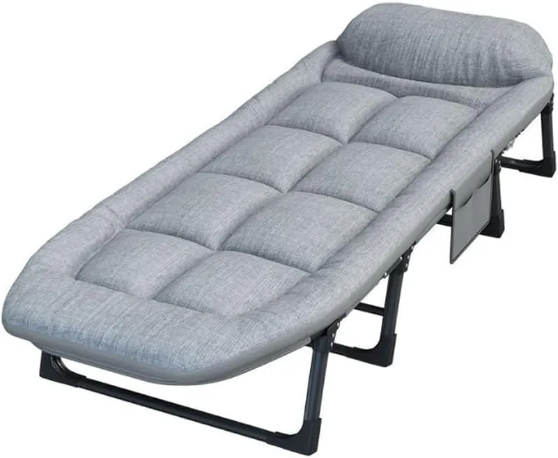 Multi-Functional Heavy Duty Camping Cot - 450lbs Capacity with Built-in Cushion and Pillow, Portable for Indoor and Outdoor Use (170CM)