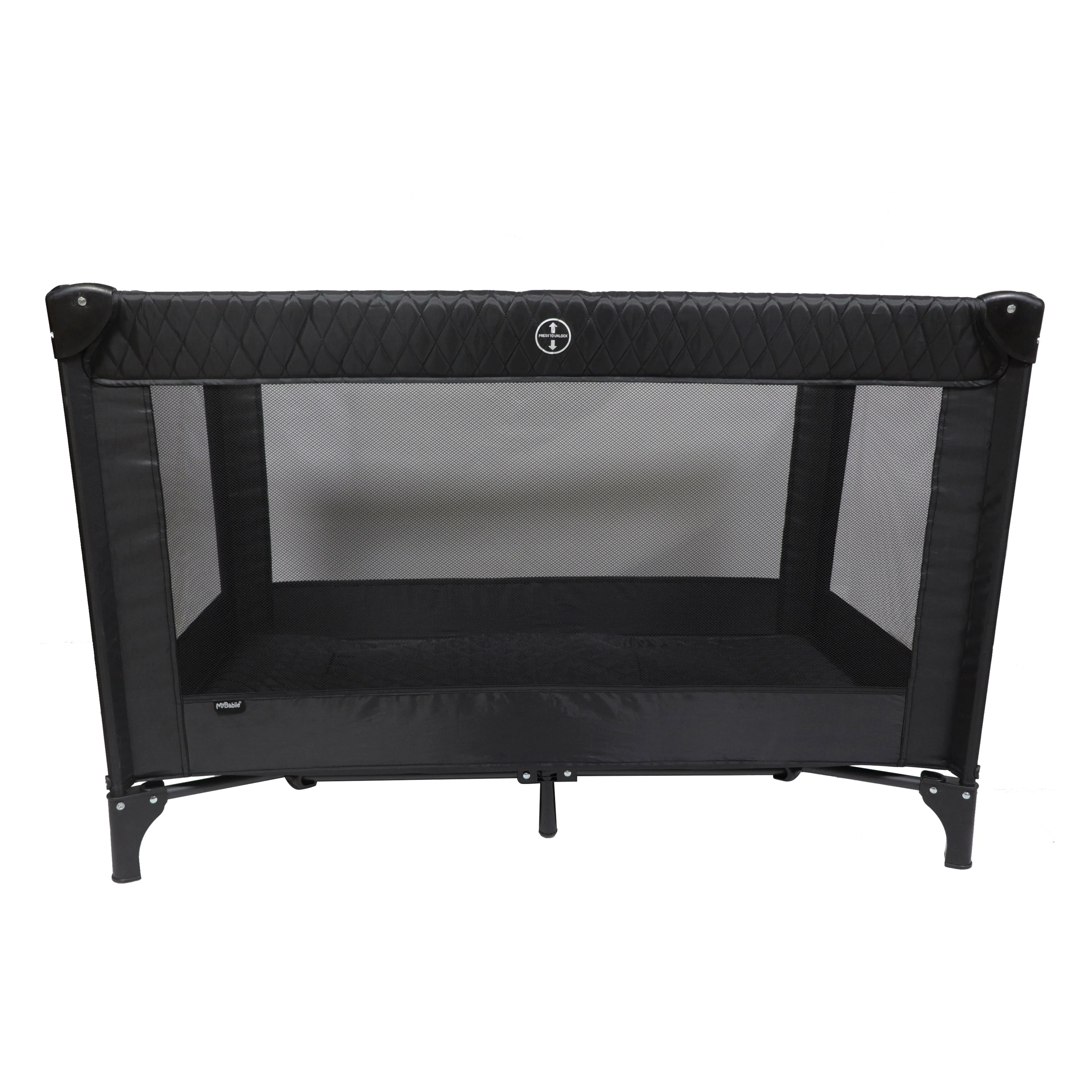 My Babiie Black Quilted Travel Cot