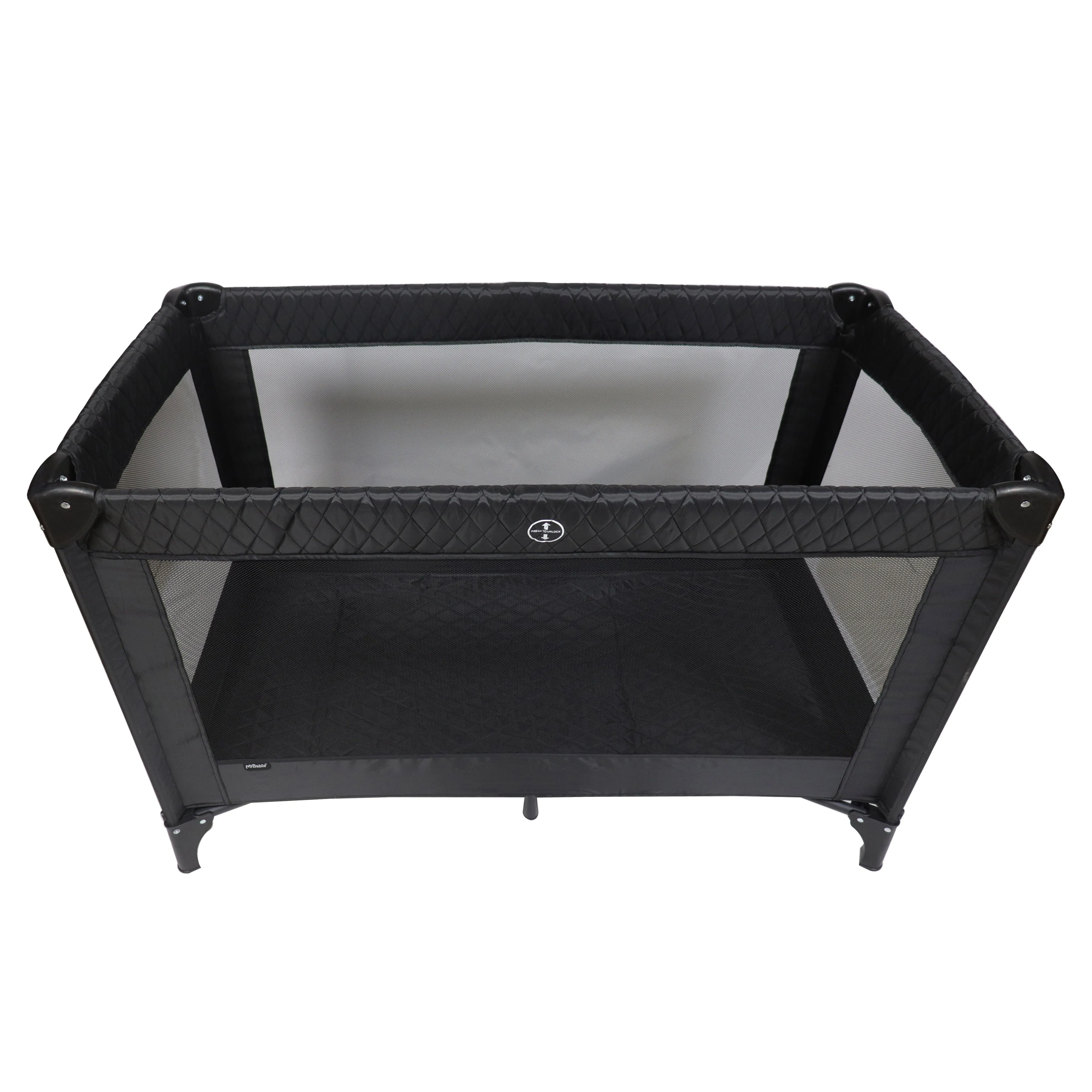 My Babiie Black Quilted Travel Cot
