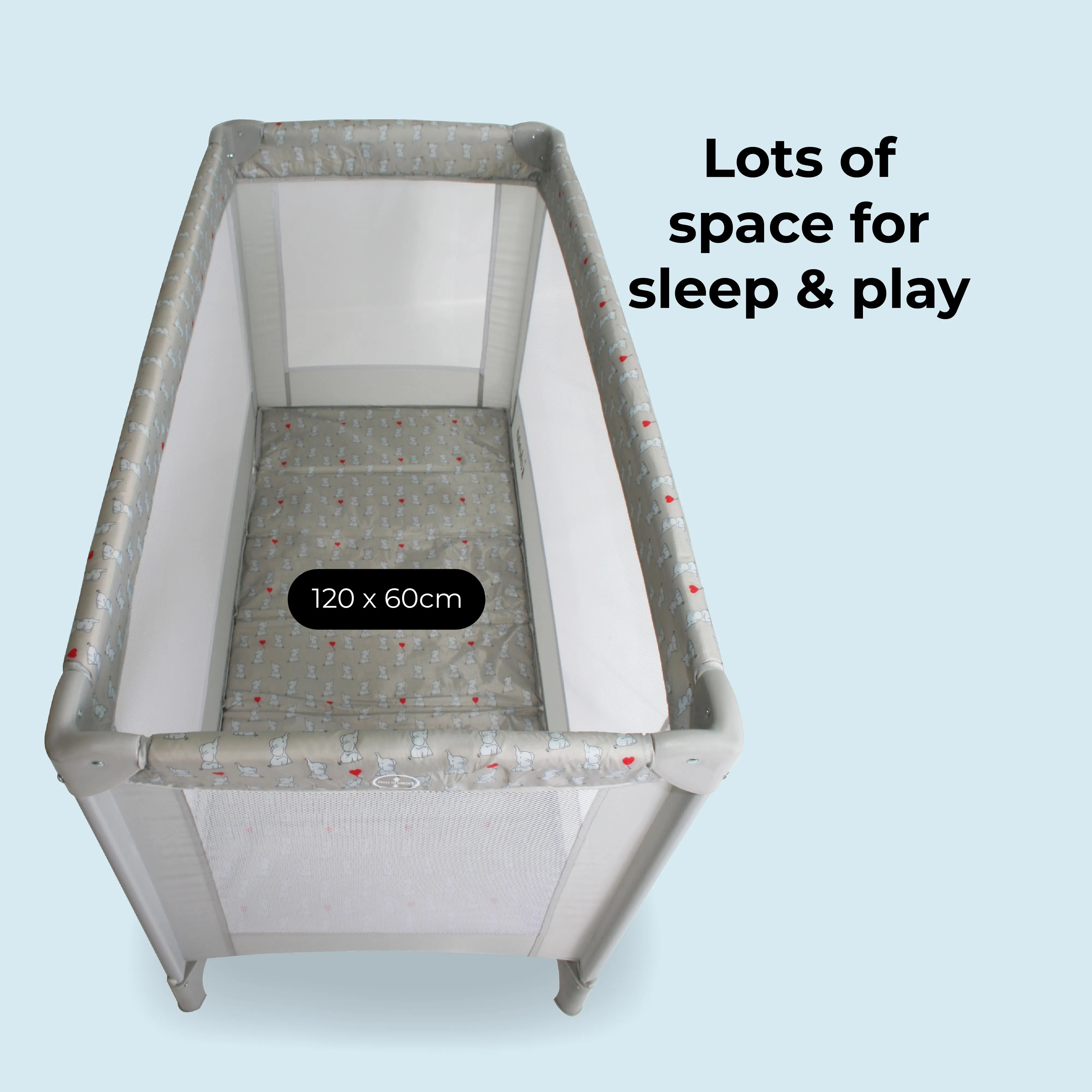 My Babiie Elephants Travel Cot