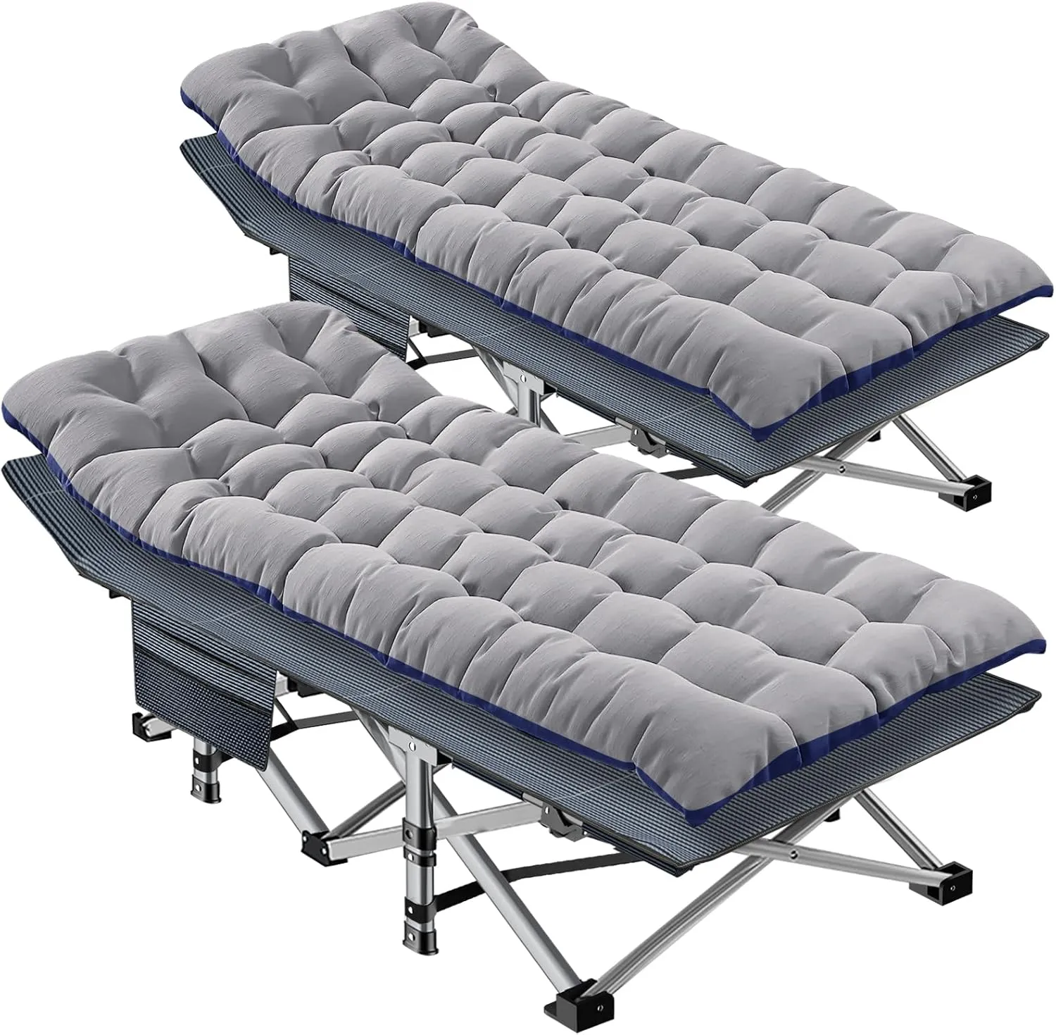 NAIZEA Folding Camping Cots for Adults, Portable Cot with Mattress Heavy Duty Outdoor Bed with Carry Bag 1200d Oxford Cloth Sleeping Cots for Camping Office Nap Home Guest Beach Travel