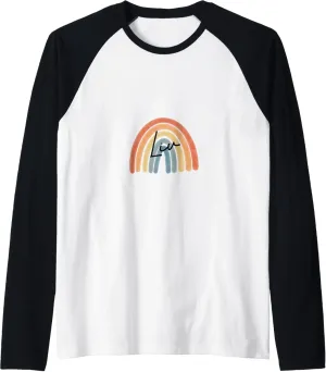 New Born Baby Liv Personalized Gift Rainbow Nursery Raglan Baseball Tee