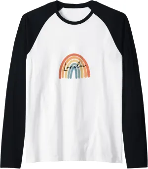 New Born Baby Lorelei Personalized Gift Rainbow Nursery Raglan Baseball Tee