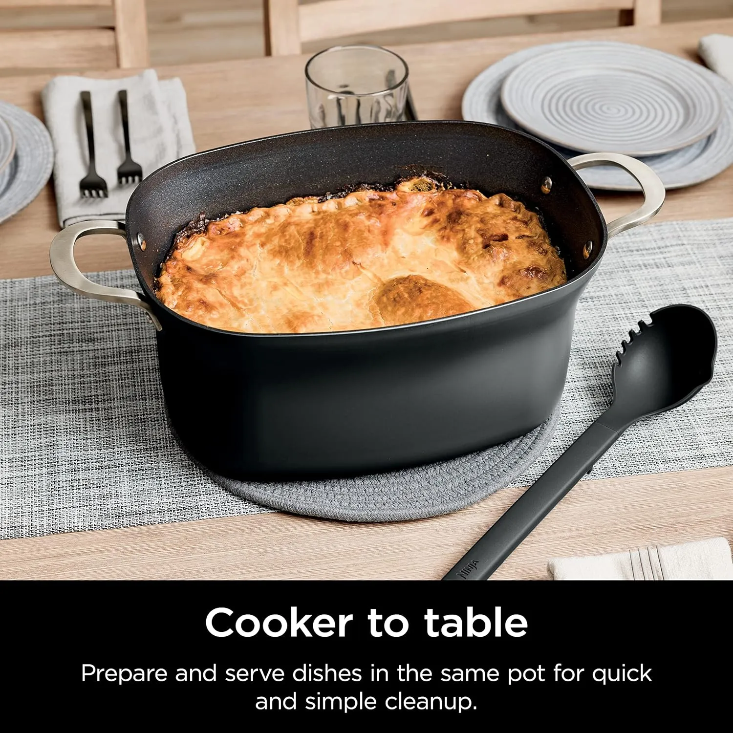 Ninja MC1010 Foodi PossibleCooker PLUS - Sous Vide & Proof 6-in-1 Multi-Cooker, with 8.5 Quarts, Slow Cooker, Dutch Oven & More, Glass Lid & Integrated Spoon, Nonstick, Oven Safe Pot to 500°F, Black
