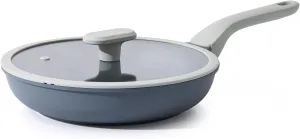 Nonstick Ceramic Frying Pan with Lid, Non Toxic Skillet, Healthy Egg & Omelet & Chef's Pan, PTFE PFOA & PFAS Free, Induction Compatible (8Inch W/L)