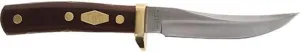 Old Timer 160OT Mountain Lion 9.3in High Carbon S.S. Full Tang Fixed Blade Knife with 5in Clip Point Blade, Black Sawcut Handle, and Leather Belt Sheath for Hunting, Camping, EDC, and Outdoors