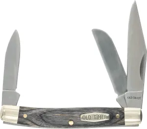 Old Timer Heritage Series 34OT Middleman 5.7in Traditional Folding Pocket Knife with Stainless Steel Clip Point Blade, Sheepsfoot Blade, Pen Blade, and Laminate Handle for Hunting, EDC, and Outdoors