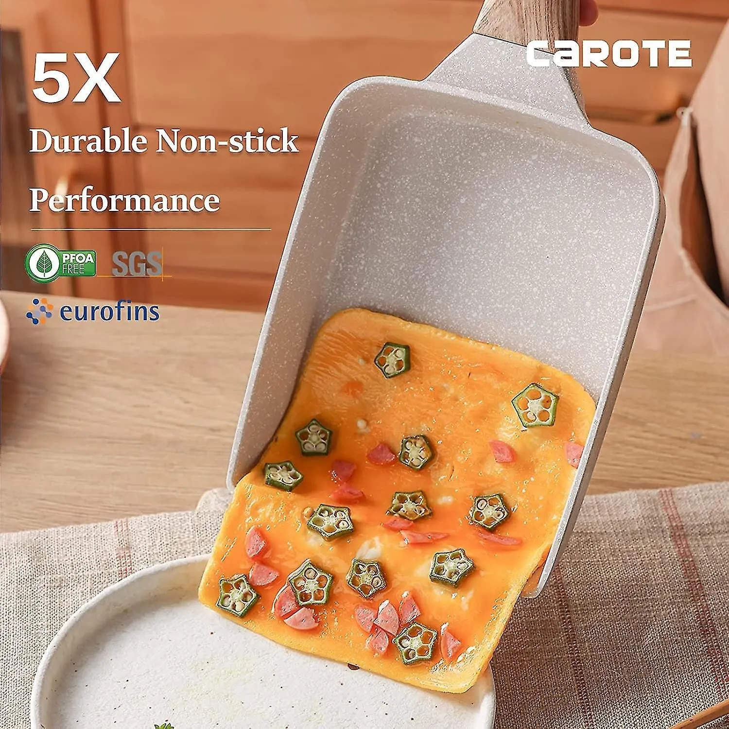 Omelete Pan Egg Pan, Nonstick Egg Frying Pan, Healthy Granite Egg Skillet For Br