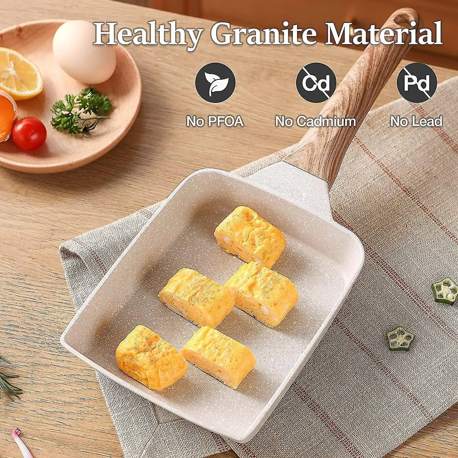 Omelete Pan Egg Pan, Nonstick Egg Frying Pan, Healthy Granite Egg Skillet For Br