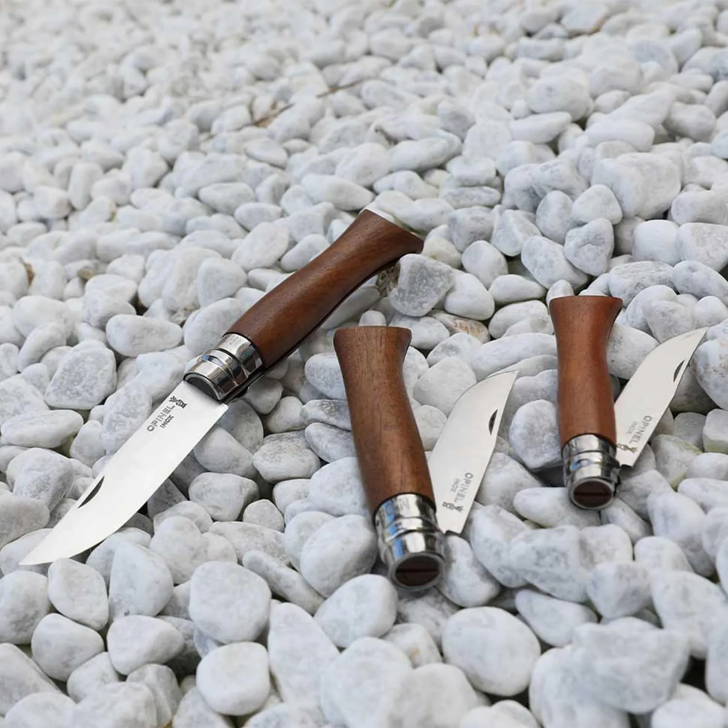 OPINEL No.06-No.09 Premium Woods, Stainless Steel Folding Pocket Knife, Made in France (No.06/Walnut)