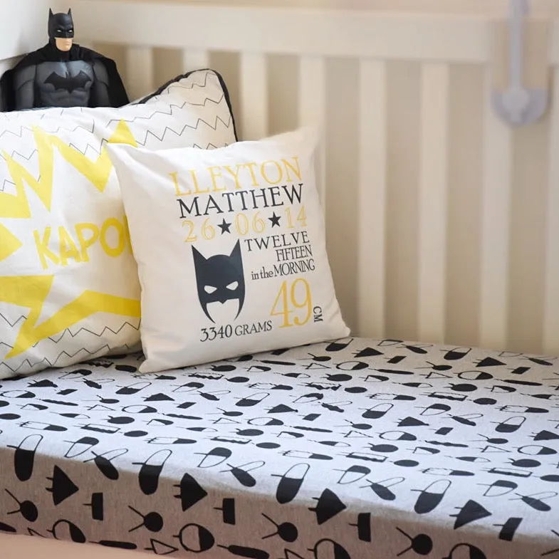 Organic Jersey Fitted Cot Sheets - Geo Jumble