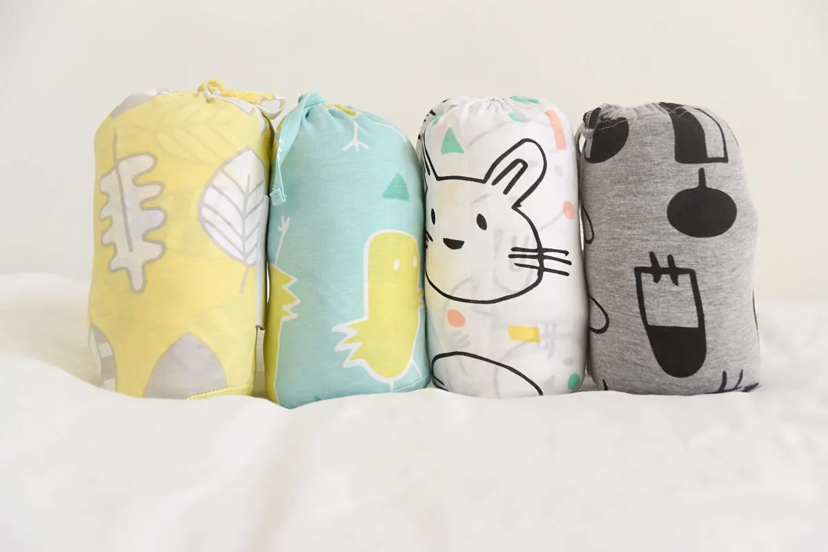 Organic Jersey Fitted Cot Sheets - Geo Jumble