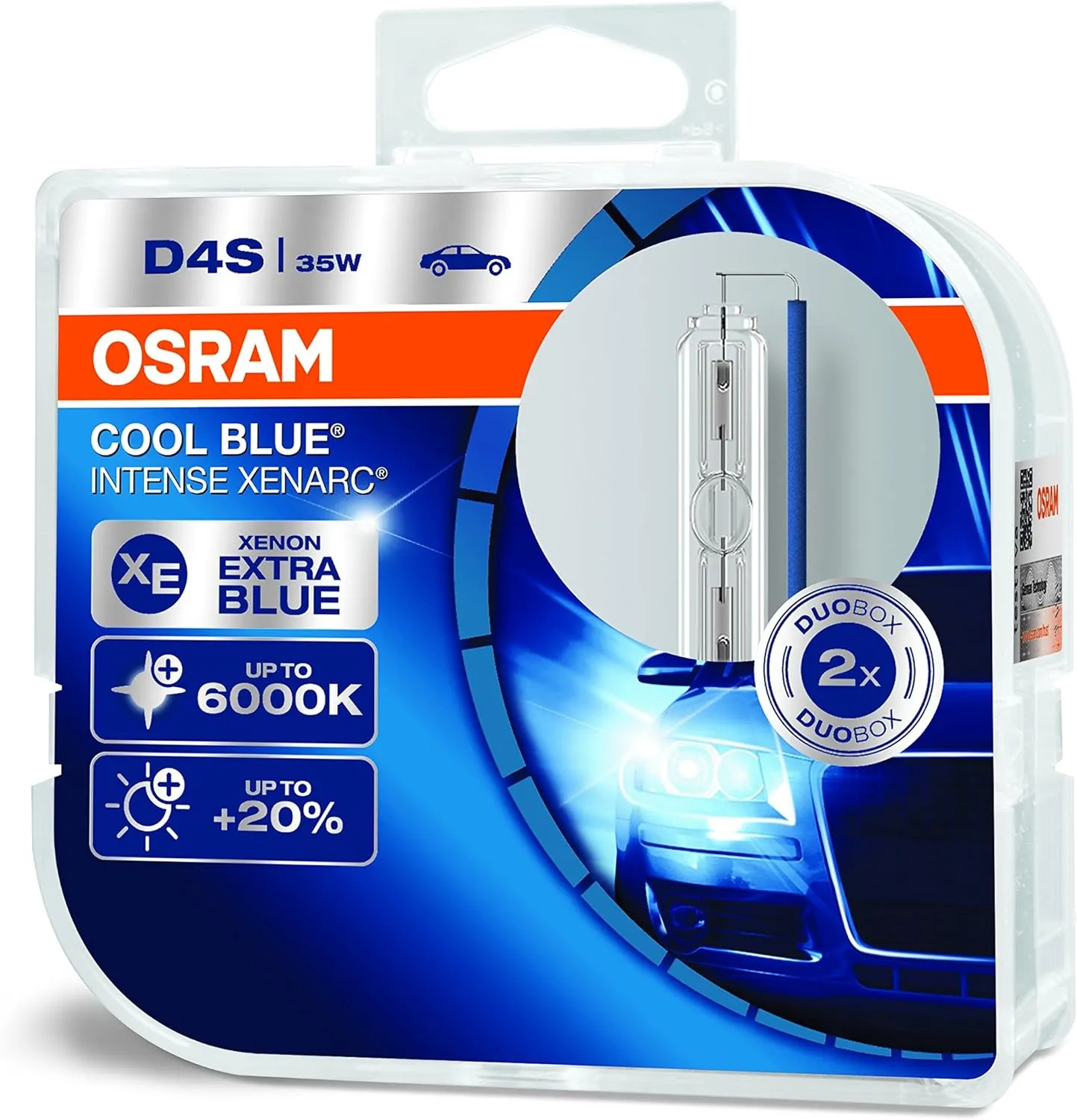 Osram 66440CBI-HCB Xenarc Cool Blue Intense D4S HID Xenon Headlight Bulb, Duo Box