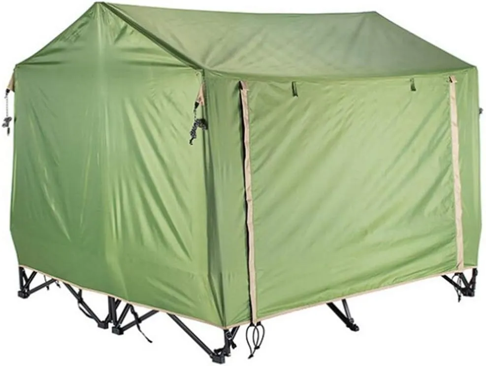 Outdoor Backpack Tent Automatic Camping Cot 4-Season Outdoor Off Ground Tent Folding for 2 Person Hiking Winter Fishing Camping Travel Night Cat Camping Tent, 200X80X126cm, Greenx2