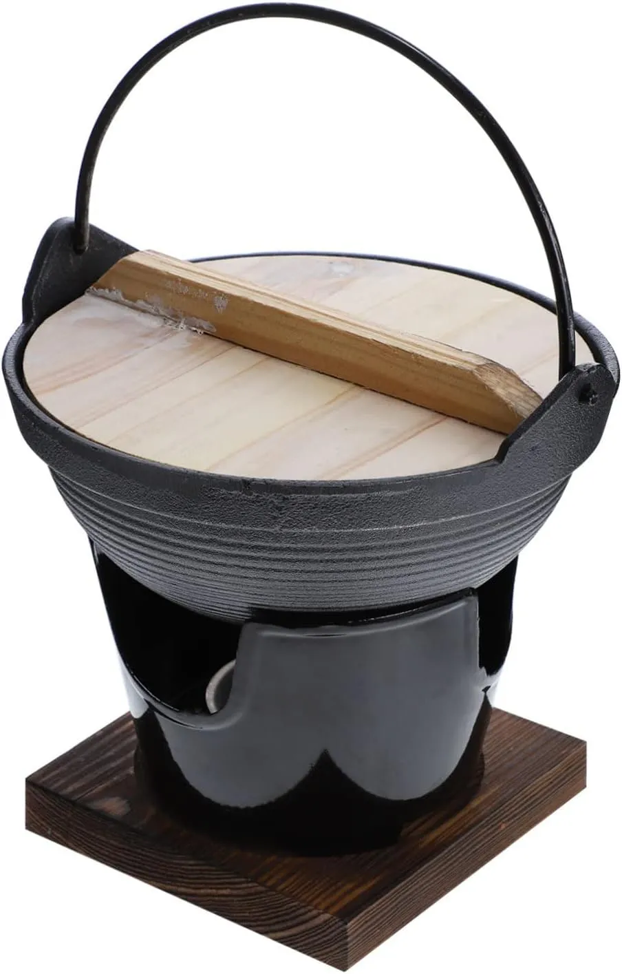 Outdoor Cooking Cast Iron Sukiyaki Pot Non-stick Camping Pot Multi-functional Saucepan