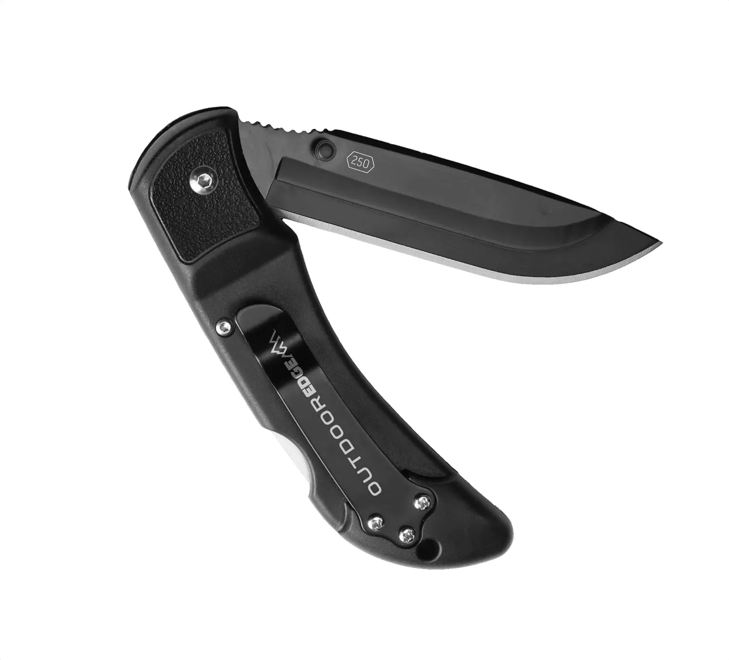 OUTDOOR EDGE Razor EDC Lite Folding Pocket Knife with Clip | Compact 2.5” Replaceable Blade Knife with RazorSafe Blades | Perfect Small Blade for Men, Women, Work & Camping (Black, 2 Black Blades)