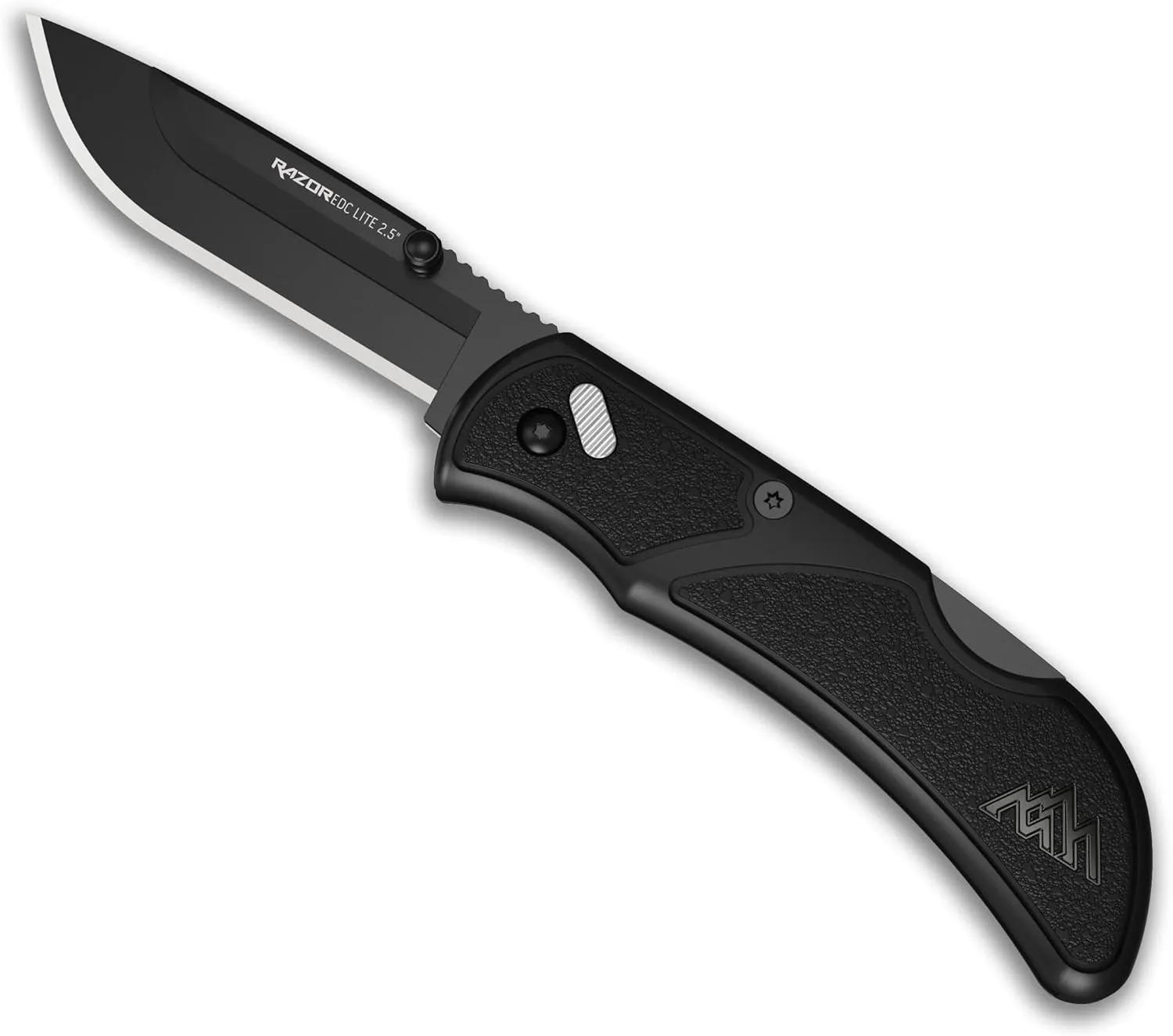 OUTDOOR EDGE Razor EDC Lite Folding Pocket Knife with Clip | Compact 2.5” Replaceable Blade Knife with RazorSafe Blades | Perfect Small Blade for Men, Women, Work & Camping (Black, 2 Black Blades)