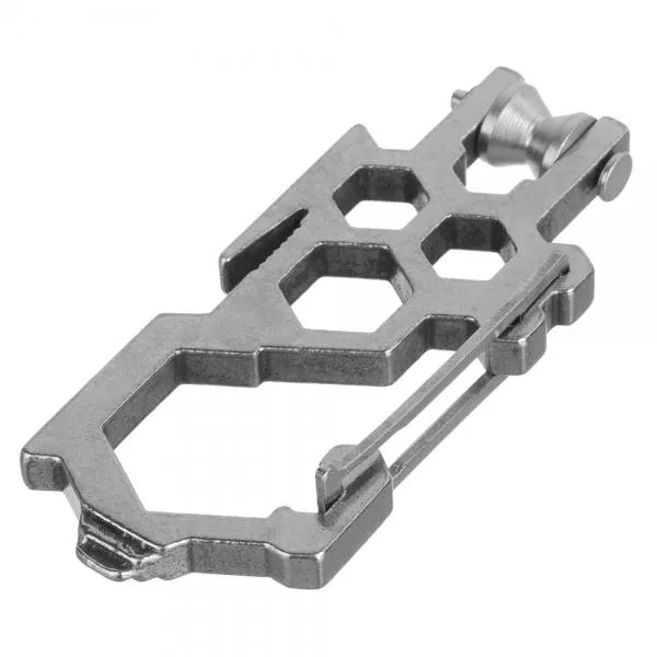 Outdoor Multi-Function Stainless Steel Carabiner with Pulley Gray