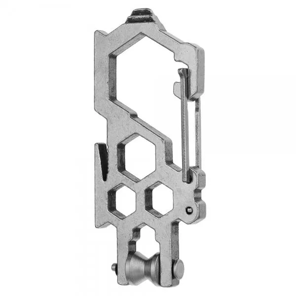 Outdoor Multi-Function Stainless Steel Carabiner with Pulley Gray