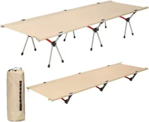 Outdoor Sleeping Cots for Adults, Portable Folding Cot Bed Camping Cot with Thicker Cot Mattress Pad, Lounge Chair Sleeping Cots Bed for Camping Outdoor Beach Pool Sun Tanning