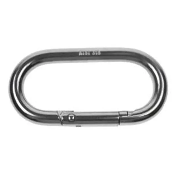 Oval Snap Hook Carabiner SS T316 - 4-3/4" Length