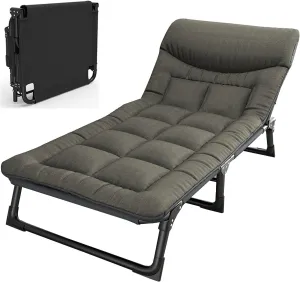 Oversized Folding Camping Bed for Adults,75 * 29.5" Extra Wide, Heavy Duty Sleeping Cots, 320lbs Load Capacity, Portable Travel Camp Cots