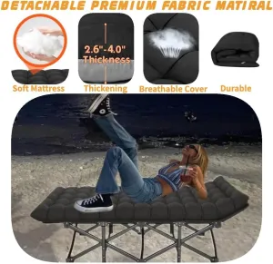 Oversized XXL Folding Camping Cot W/Mat for Adults, Heavy Duty Outdoor Bed with Carry Bag,1200 D Layer Oxford Portable Travel Camp Cots 32" Extra Wide Sleeping Cots Holds Up to 900LB