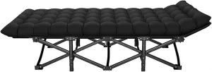 Oxford Cloth Cots for Camping, Folding Camping Cot with Mattress Black, Camping Cots for Adults for Home, Office Nap and Outdoor Beach, 190 * 71 * 37 Cm/74.8 * 28 * 14.6 in