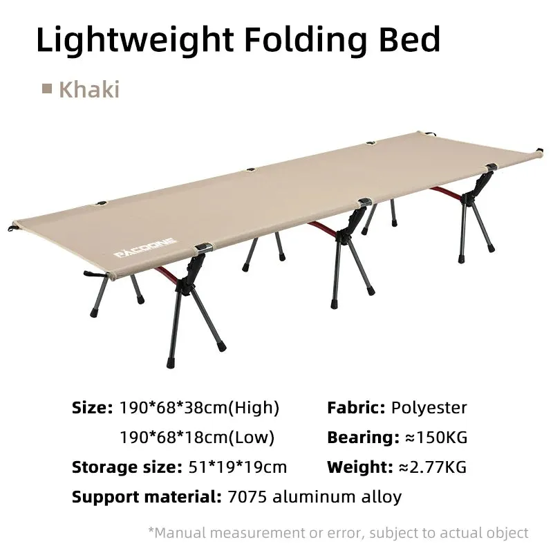 PACOONE Folding Camping Cot Portable Outdoor Bed for Adults and Kids