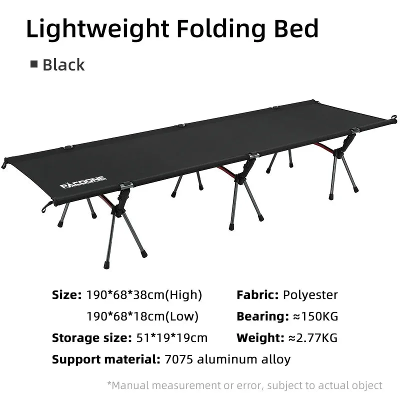 PACOONE Folding Camping Cot Portable Outdoor Bed for Adults and Kids