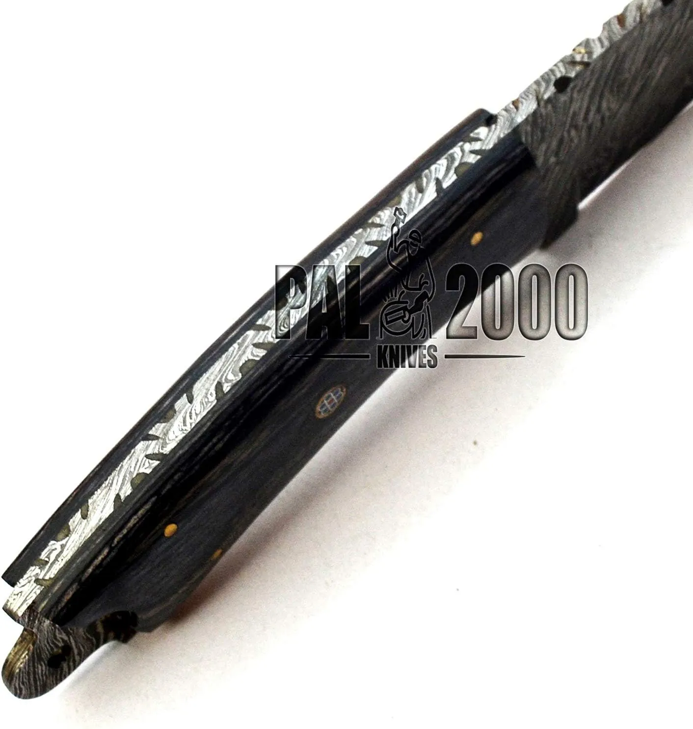 PAL 2000 KNIVES BOW-9684 Custom Forged Damascus Steel Fixed Blade Hunting Knife with Sheath