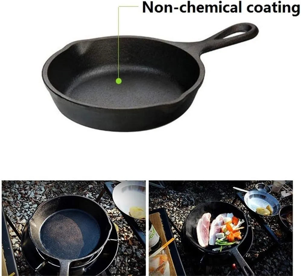 Pan Outdoor Steak Frying Camping Pan Frying Pot Iron Kitchen,Dining & Bar Cooking Utensils Holder for Stove Frying pan Pot