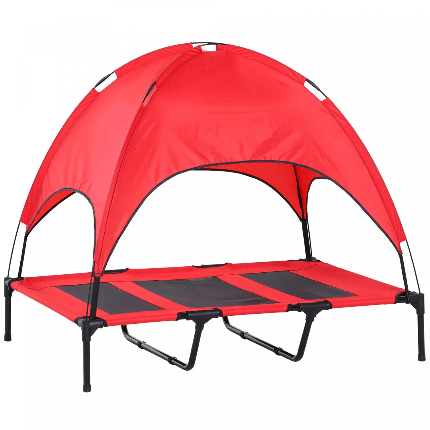 Pawhut Elevated Cooling Pet Bed Portable Raised Dog Cot With Canopy For Xl Sized Dogs, Indoor & Outd|Pawhut Lit Sureleve Pour Animal De Compagnie Lit Pour Chien Portable Exterieur Et Interieur Lit De B