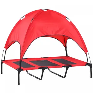Pawhut Elevated Cooling Pet Bed Portable Raised Dog Cot With Canopy For Xl Sized Dogs, Indoor & Outd|Pawhut Lit Sureleve Pour Animal De Compagnie Lit Pour Chien Portable Exterieur Et Interieur Lit De B