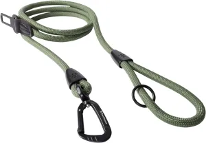 PawsPassion Rope Dog Leash 4 FT, 2-in-1 Heavy Duty Dog Leash with Seat Belt Buckle, Tangle Free 360° Swivel Aviation Aluminum Carabiner, All Metal Hardware, Alloy O-Ring (Evergreen)