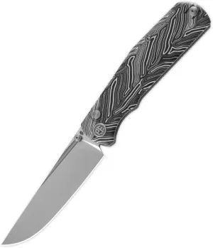Petrified fish PFP14 Lis Folding Knife,3.90" 10Cr15CoMov Steel Stonewashed Blade G10 Handle Pocket Knife for Camping EDC Outdoor (White Stonewashed)