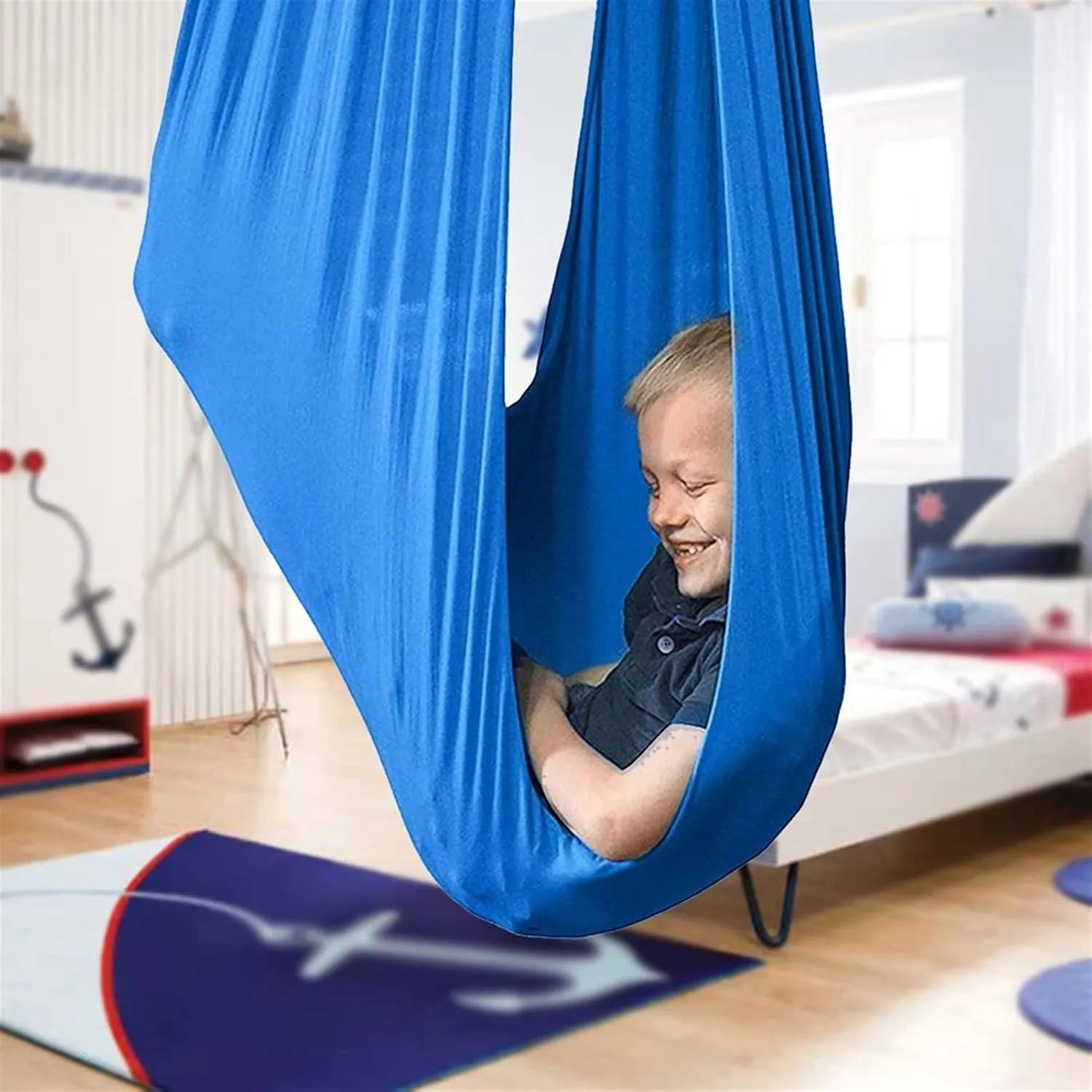 Physical Therapy Swing for Kids Autism, Adjustable Breathable Cuddle Hammock Indoor- Has A Calming Effect On Children (Hanging Hardware Included), Up to 440 Lbs (200 Kg)