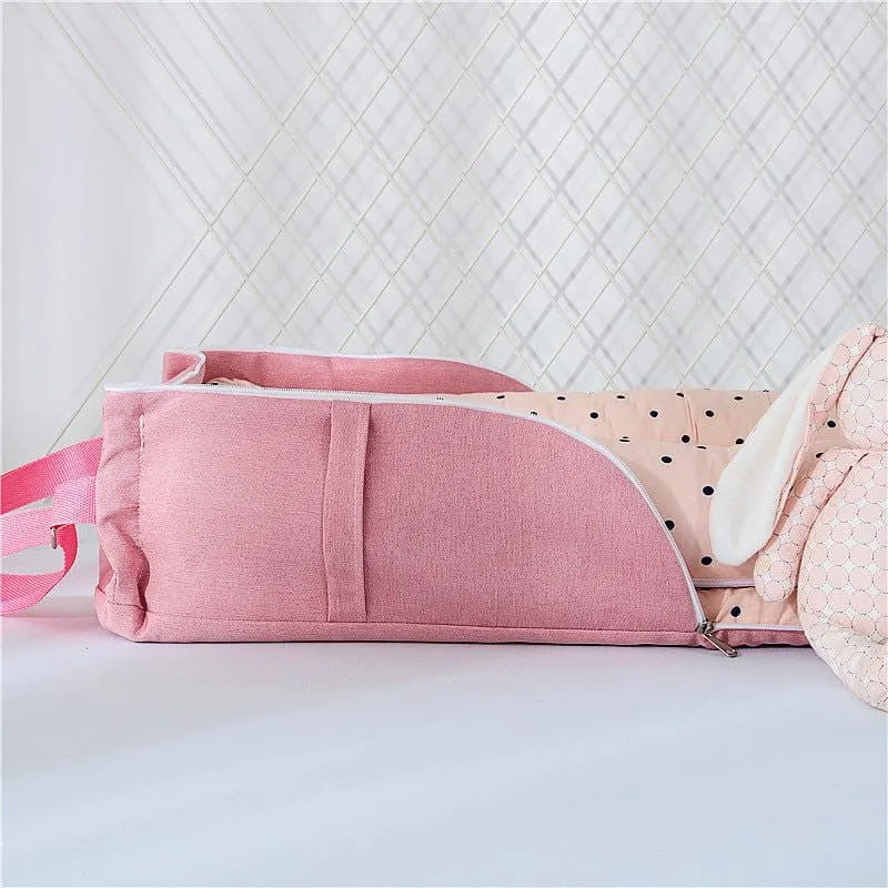 Portable Baby Nest With Pillow, Newborn Baby Lounger With Foldable Bag