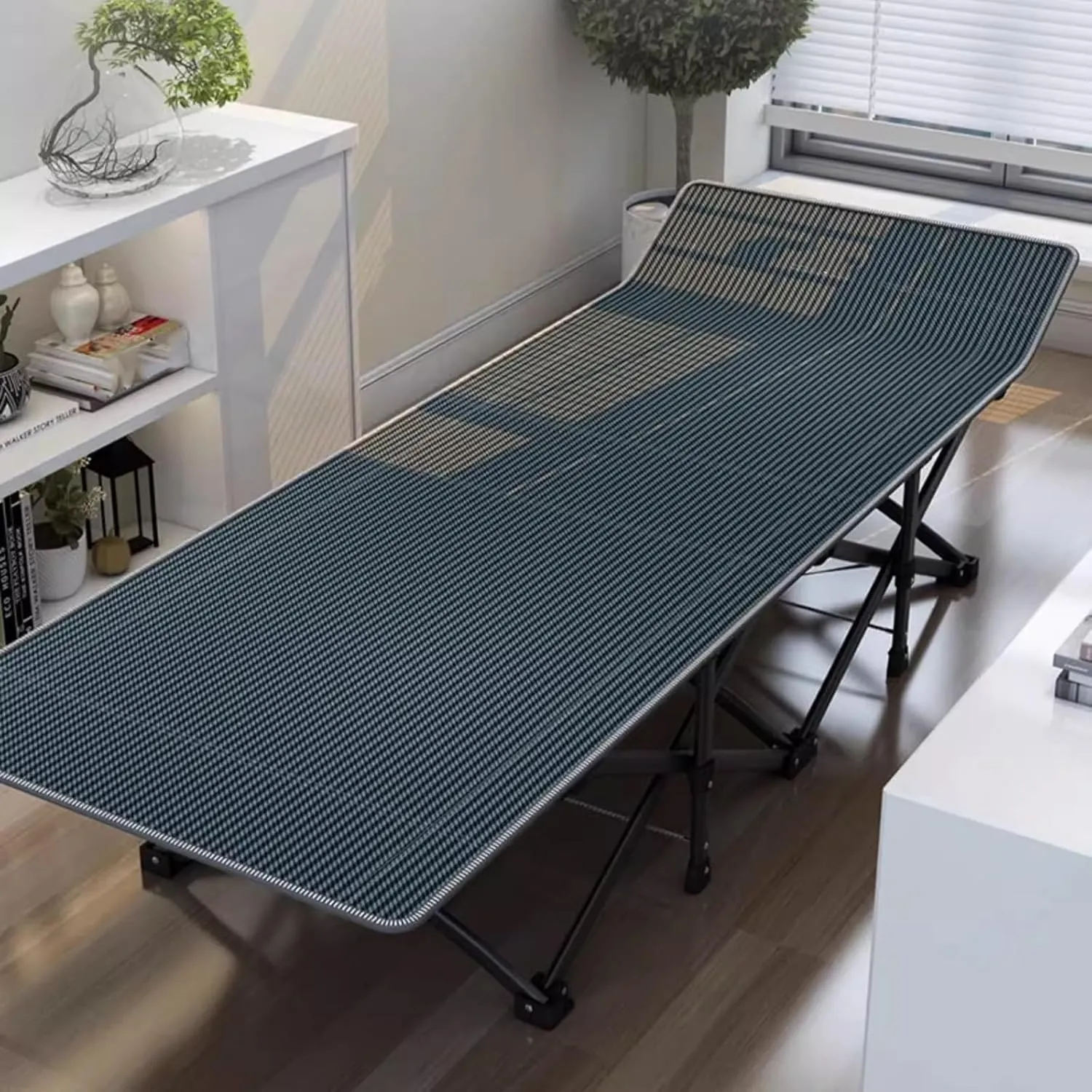 Portable Camping Cot Double Layer Oxford Camping Cots for Adults Load 551lb Foldable Camping Cot Tilt Structure Lounge Chair