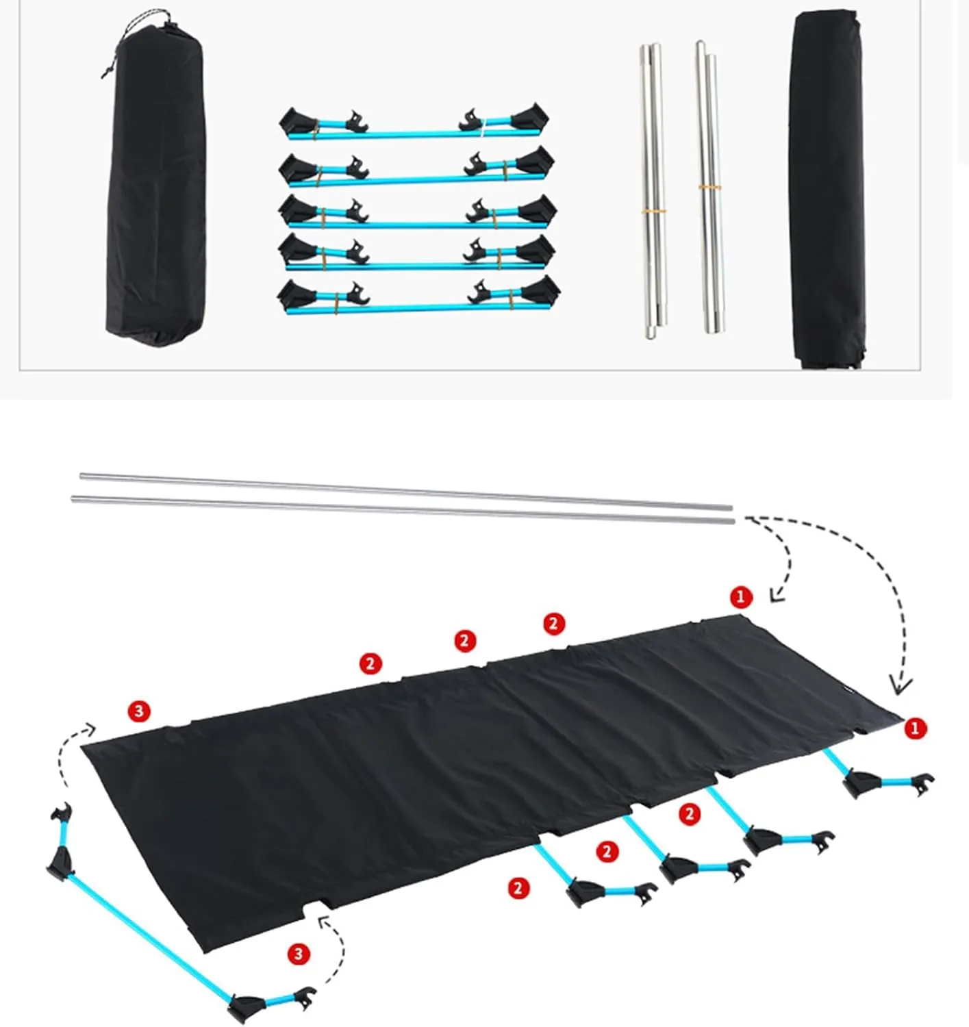 Portable Camping Folding Bed Light Weight Sleep Camping Bed Sleep Cot For Camping Hiking Travel Truck Beach