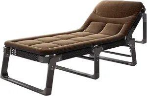Portable Folding Adult Bed,Camping Cot Sleeping Cots for Adults, 5Position Folding Chaise Lounge Chairs Outdoor, Folding Camping Cot, Folding Cot Camping Cot for Adults Portable Folding O
