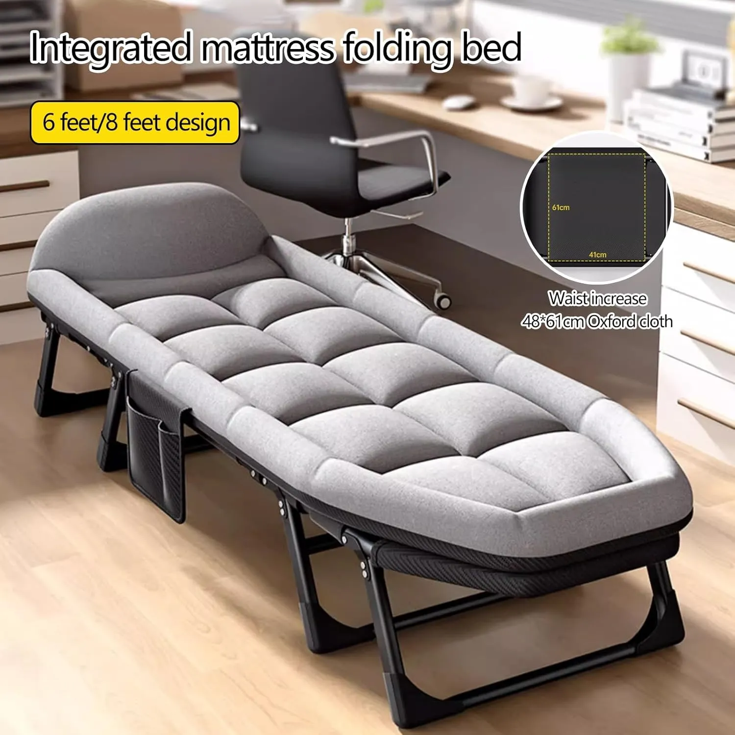 Portable Folding Bed for Adults Camping Cot for Adults 6 Position Adjustable Backrest, Supports 250kg Perfect for Camping Pool Beach Patio(6 Legs/8 Legs)(170 * 55 * 40cm)