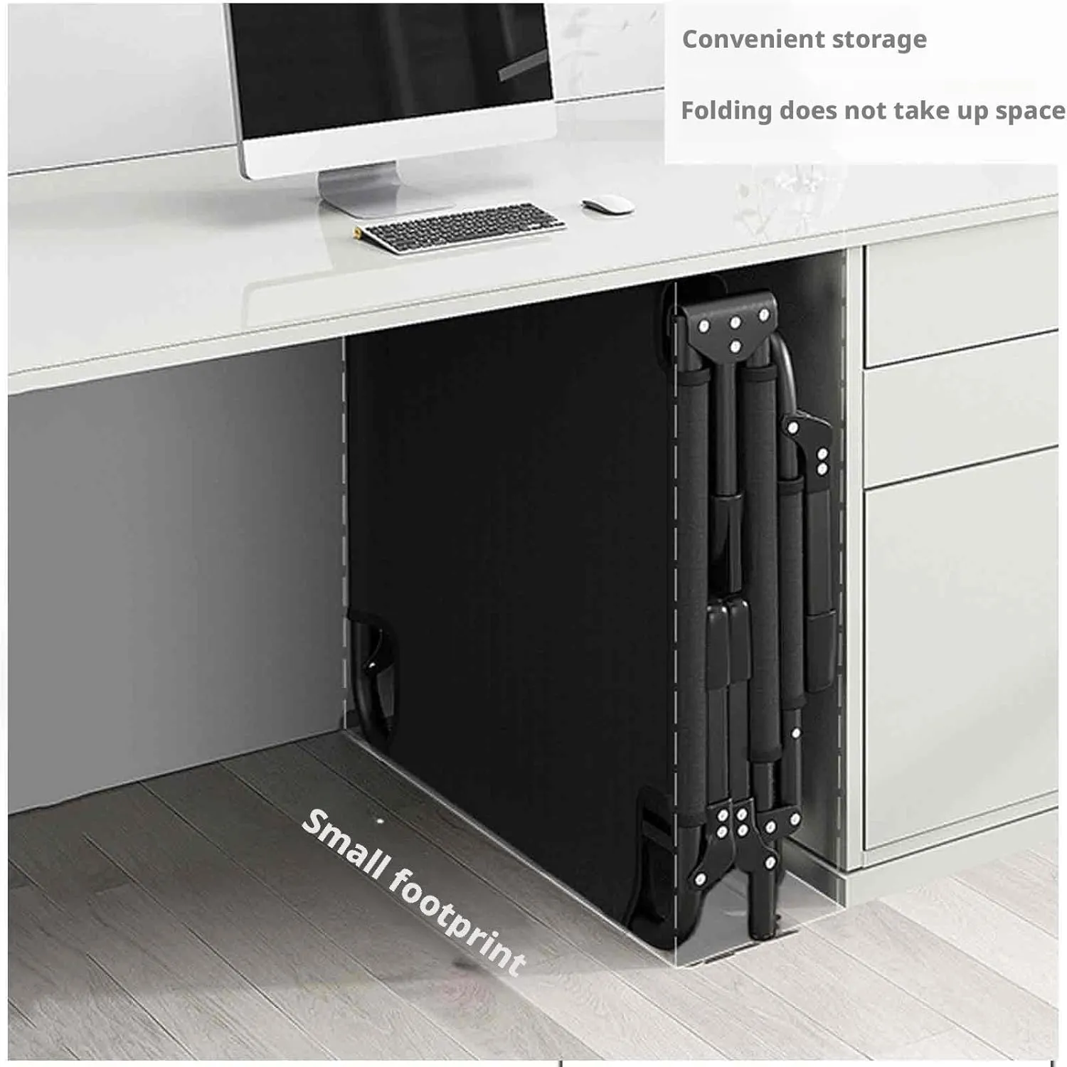 Portable Folding Bed with Mattress and Pillow, Folding Portable Bed, Ergonomic Design, 4-Level Backrest Adjustment, Washable Design, no Installation Required(Style2-56x176)