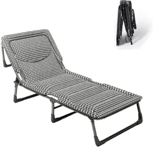 Portable Folding Bed with Mattress, Good Load-bearing Capacity Adjustable Fit to The Human Body, Camping Cot, for Home Outdoor Travel(175 * 56CM)