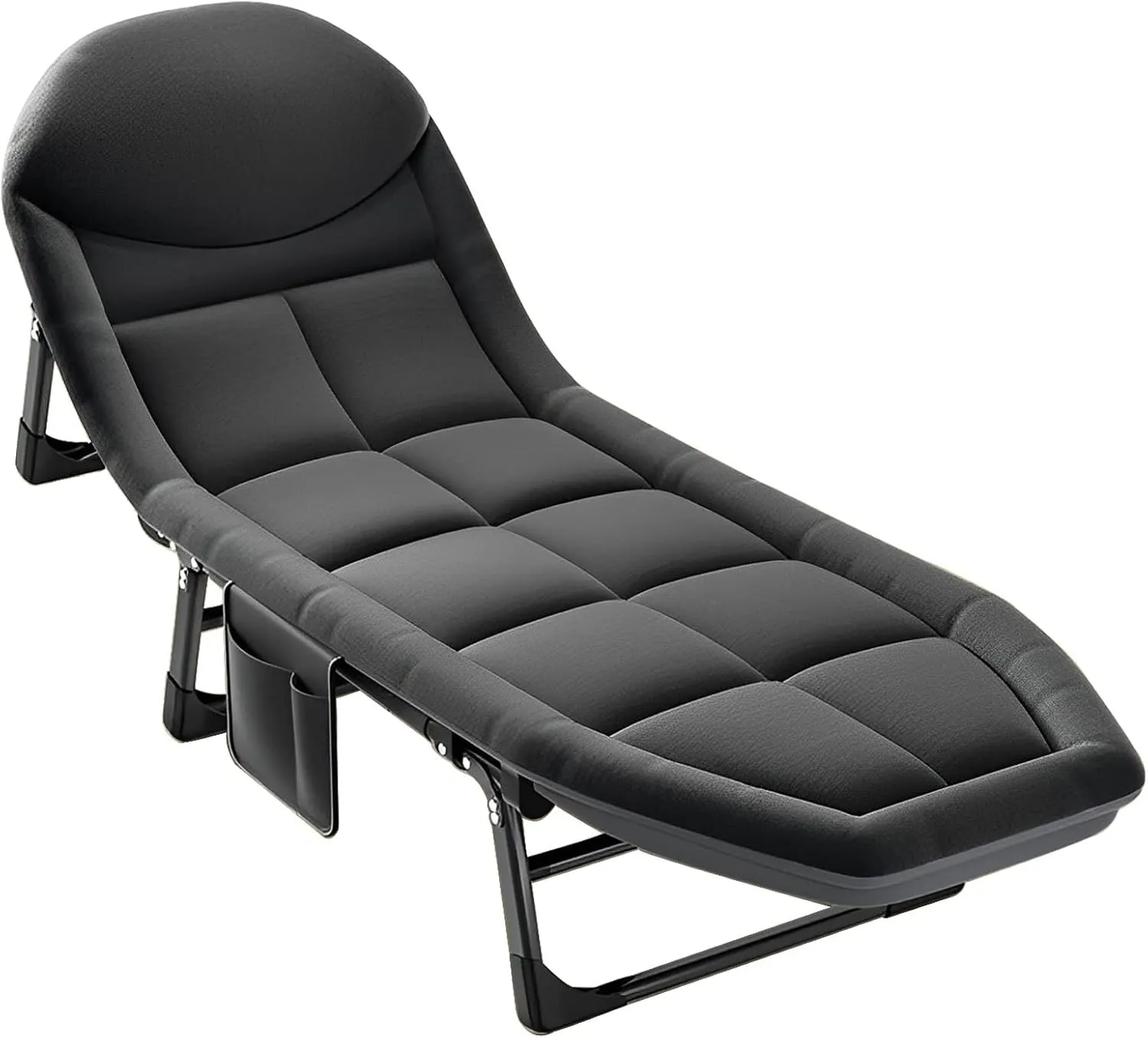 Portable Folding Camping Cot Bed, Adjustable Lounge Chair Outdoor Reclining Chaise, 78"x24" Sleeping Cot Chair for Travel and Office (Color : Light Gray)
