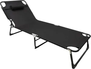 Portable Folding Camping Cot, Lightweight Folding Camping Cot Bed for Backpacking Hiking Camping Travel Outdoor Indoor, 4-Position Adjustable 75.2×26.8×11.8inch Supports 265lbs, Black