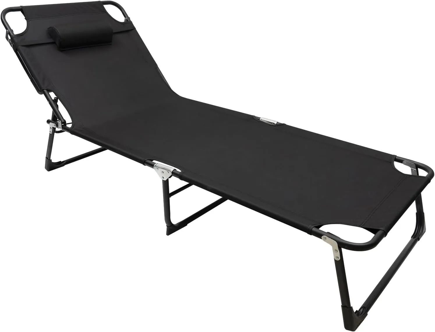 Portable Folding Camping Cot, Lightweight Folding Camping Cot Bed for Backpacking Hiking Camping Travel Outdoor Indoor, 4-Position Adjustable 75.2×26.8×11.8inch Supports 265lbs, Black