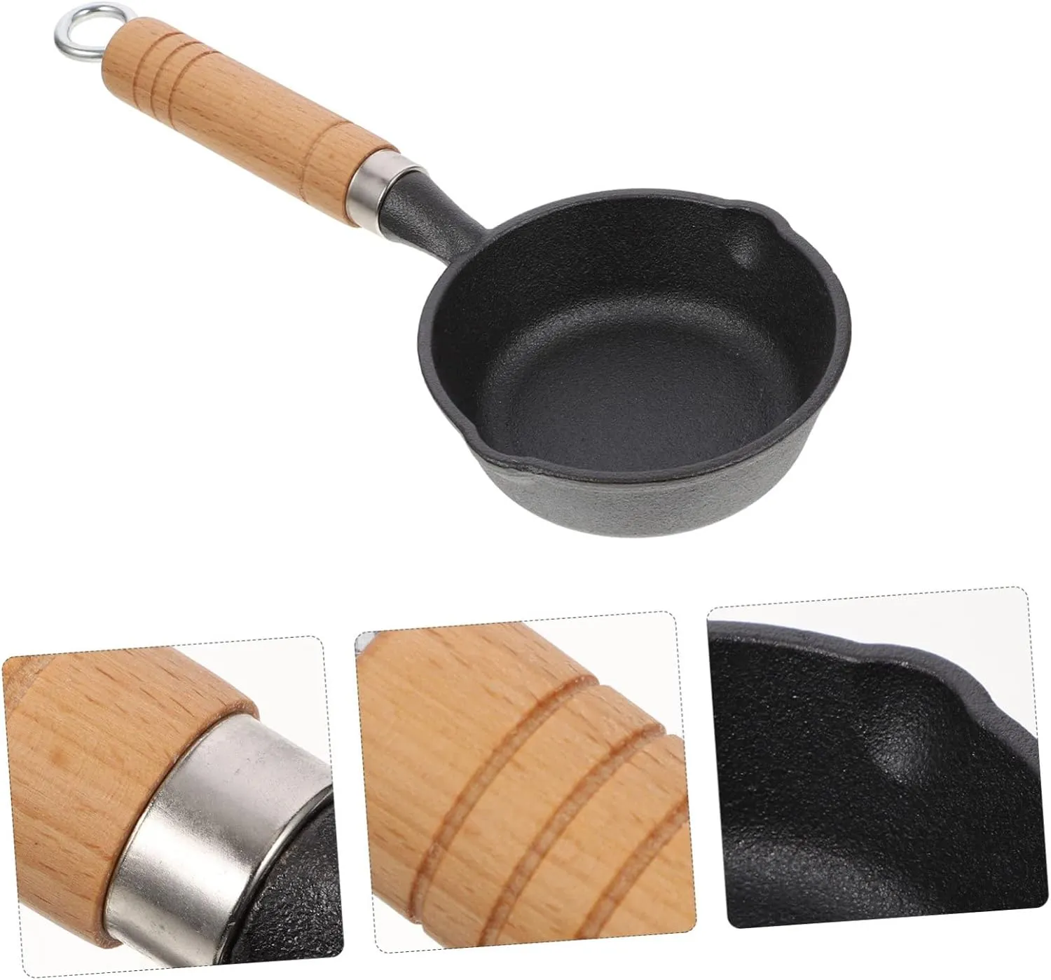 Portable Fryer Heat Resistant Frying Pot Milk Heating Pan for Outdoor Camping Hiking and Picnics Iron Design with Even Heating and Energy Saving Features