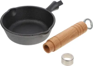 Portable Fryer Heat Resistant Frying Pot Milk Heating Pan for Outdoor Camping Hiking and Picnics Iron Design with Even Heating and Energy Saving Features